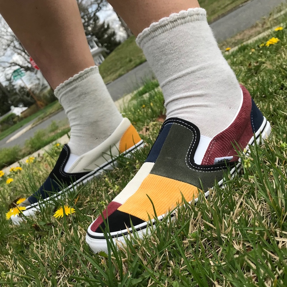 Vans Slip-On sneakers in patchwork Exclusive at ASOS